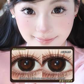 HANCON韩视半年抛·巨目黑茶·14.5mm(着色参考14.4mm) 0-800度(无525/575)·(建议佩戴3-4个月左右更换)