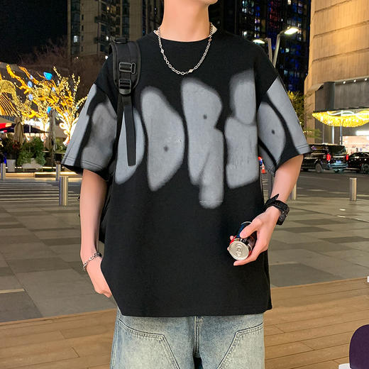 【DYY】大依优型大码圆领短袖T恤夏季加肥加大肥佬休闲宽松透气弹力男装上衣潮款 商品图6