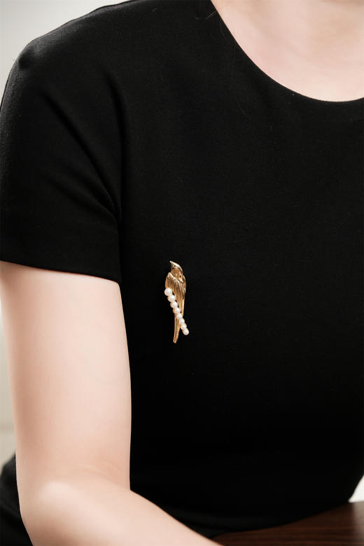 枫叶 小小鸟  丝带结 珍珠胸针 商品图7