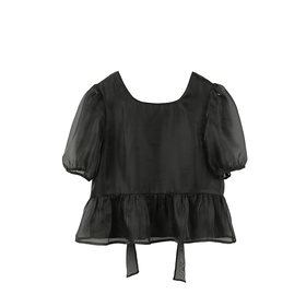 金蘑菇菇【甜梨套组】娃娃衫衬衫+金扣短裤两件套