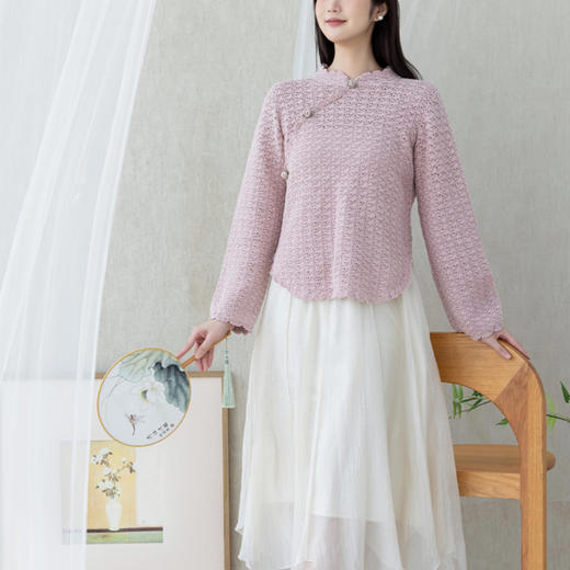 苏苏姐家中式旗袍盘扣上衣手工DIY编织钩针棉麻毛线团自制材料包 商品图2