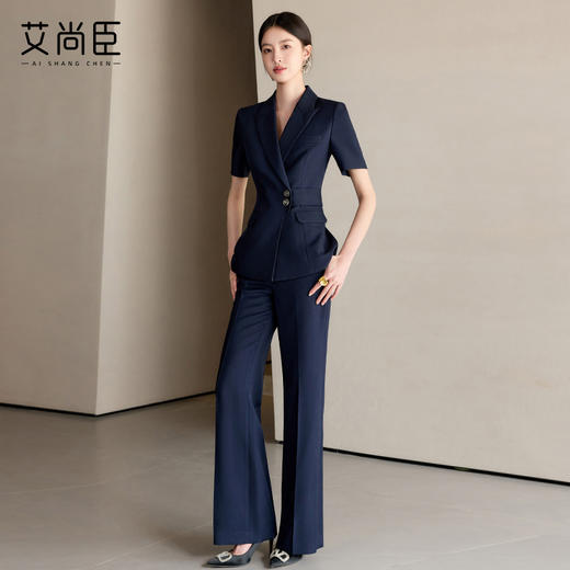 艾尚臣高级感西装套装女夏季短袖商务正装小个子面试职业OL工作服 商品图3