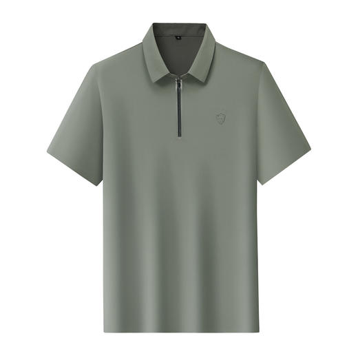 【冰丝】【DLS】大依优型大码拉链款短袖Polo衫翻领加肥加大男士大号弹力透气舒适夏季弹力半袖 商品图5