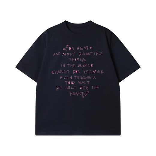 1390夏季高级感新款美式撞色英文短袖T恤显瘦小众设计宽松圆领上衣 商品图1