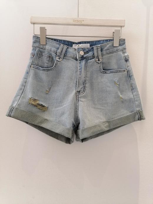 【门店同款】ENJOY夏季磨破卷边弹力短裤 157901907 商品图0