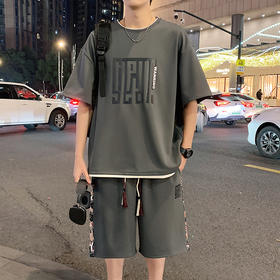 【DYY】大依优型大码圆领短袖T恤夏季加肥加大肥佬休闲宽松透气弹力男装上衣潮款