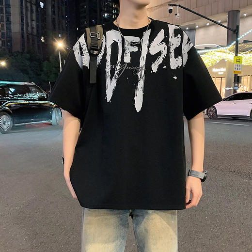 【DYY】大依优型大码圆领短袖T恤夏季加肥加大肥佬休闲宽松透气弹力男装上衣潮款 商品图3