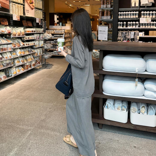 ROMI STUDIO“格雷高知”亚麻棉混纺肌理感卷边松紧腰半裙24SSQ1062 商品图0