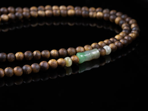 XY0262沉香+翡翠梅竹挂件 商品图7