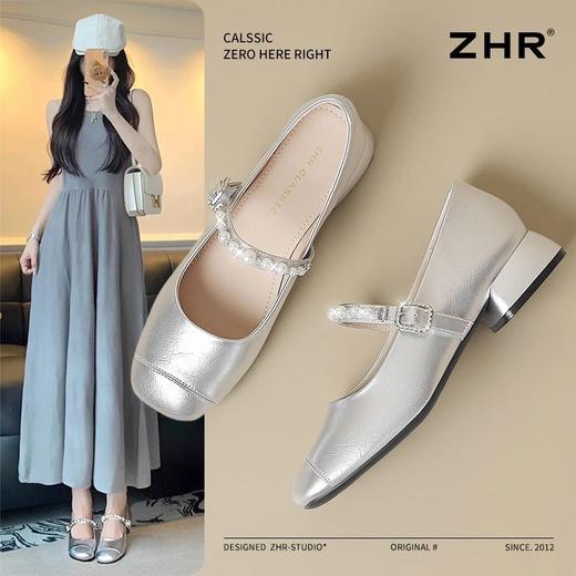 ZHR方头玛丽珍鞋女2025新款网红时尚浅口单鞋女韩版舒适ins小皮鞋 商品图1