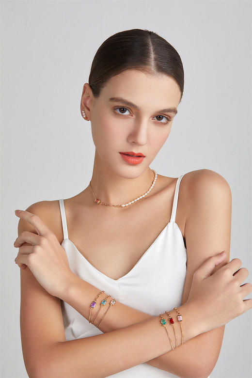 莓果硬糖 米珠彩宝金链拼接项链项链 商品图3