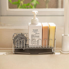 摩登主妇304不锈钢抹布沥水架海绵厨房台面水槽水龙头窄边置物架