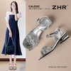 ZHR则则时髦水钻粗跟罗马凉鞋女鞋2025夏季新款优雅复古耐穿凉鞋 商品缩略图1