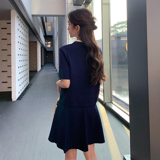 奢姿大码女装2025夏季绣花设计减龄针织两件套胖妹妹通勤时尚套装9452969750【1】 商品图3