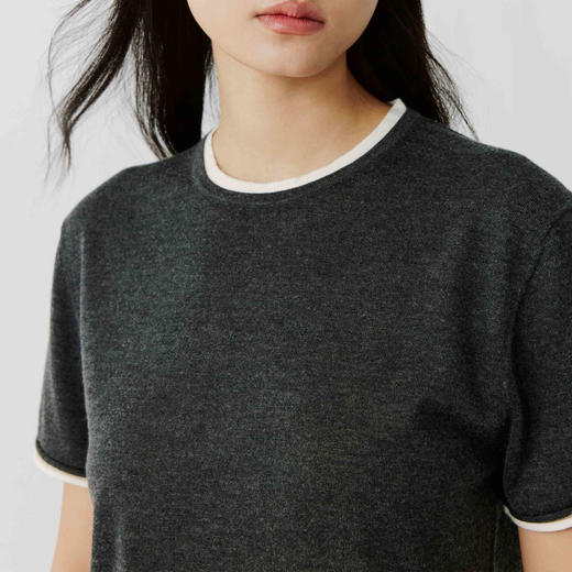 东黎 • 岛屿假日—长盈夏日 桑蚕丝山羊绒女士春夏精纺半袖 5155 商品图5