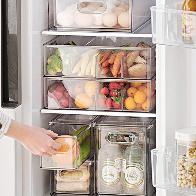 冰箱收纳盒抽屉式厨房冷冻食品鸡蛋多层收纳盒水果蔬菜专用保鲜盒