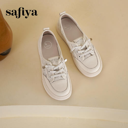 预售7天|Safiya/索菲娅2025春夏浅口百搭休闲蕾丝网面小白鞋SFD1112107 商品图5