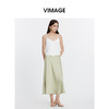 VIMAGE纬漫纪垂坠缎面高腰显瘦高级感百搭纯色半身裙夏季新款VB2406302 商品缩略图7