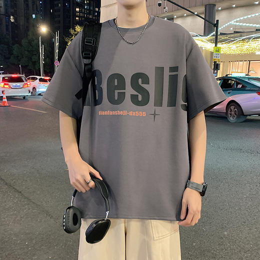 【DYY】大依优型大码圆领短袖T恤夏季加肥加大肥佬休闲宽松透气弹力男装上衣潮款 商品图1