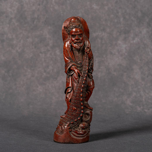 民国 黄杨木雕渔翁人物像 商品图1