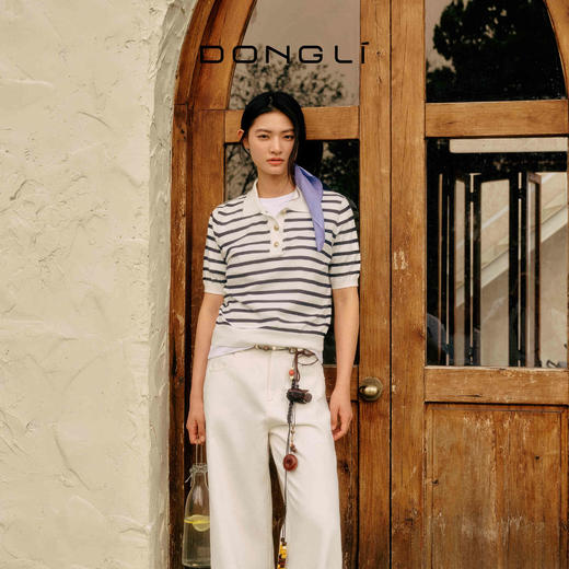 东黎 • 岛屿假日—微风渡海 海岛棉女士T恤领半袖 5162 商品图0