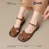 ZHR则则法式罗马风猪笼凉鞋女2025夏新款舒适透气平底半包头凉鞋 商品缩略图9