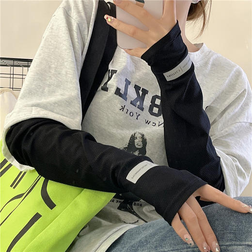 【9.9抢❗️防晒冰袖+面罩套装】清爽舒适，塑性显瘦，简约袖套开车骑行套装防夏季防紫外线宽松面罩薄款户外透气大码冰袖晒 商品图12