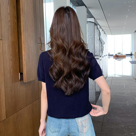 奢姿大码女装2025夏季减龄心形图案百搭针织衫胖妹妹时尚简约上衣9652621752 商品图3