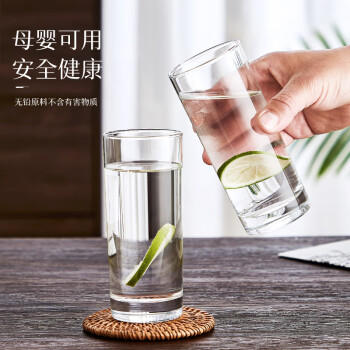 青苹果耐热水杯290ml6只 无铅玻璃杯牛奶杯啤酒杯绿茶杯多功能杯套装 商品图1