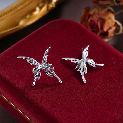 子佩集S925银【融化心蝶】耳钉【RSE1102】纯银2503 商品图2