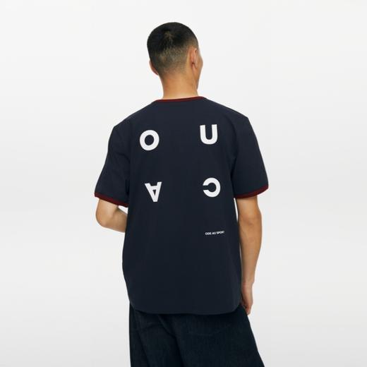 oneup撞色边宽松短袖T恤 商品图0