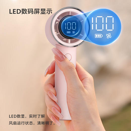 【6F 618超爆品】飞利浦（PHILIPS）手持风扇16H长续航100档超高速大风力USB充电迷你便携小风扇办公室户外野餐电风扇 618 限量秒杀 售完即止！（不补货） 商品图4