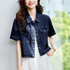 馥迦休闲复古短款牛仔衬衫外套 商品缩略图1