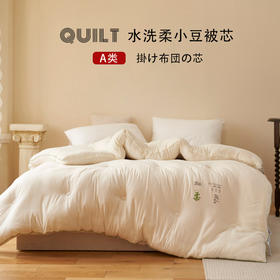 【水洗柔小豆被芯】柔柔大豆被芯纯色柔软被子简约保暖大豆被a类无染