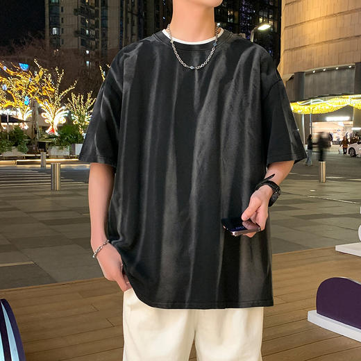 【棉质】【DYY】大依优型大码圆领短袖T恤夏季加肥加大肥佬休闲宽松透气弹力男装上衣潮款 商品图6