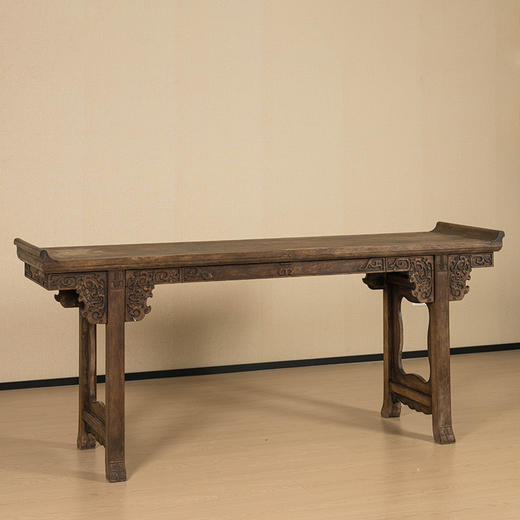 清 花梨木夹头榫浮雕螭龙纹翘头案 商品图1