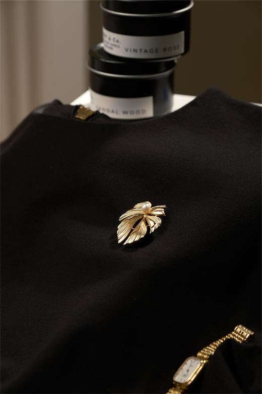 枫叶 小小鸟  丝带结 珍珠胸针 商品图2