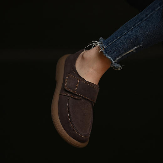 圆头复古文艺软皮休闲鞋！厚底勃肯鞋女款！2025四季一脚蹬乐福豆豆鞋 商品图3