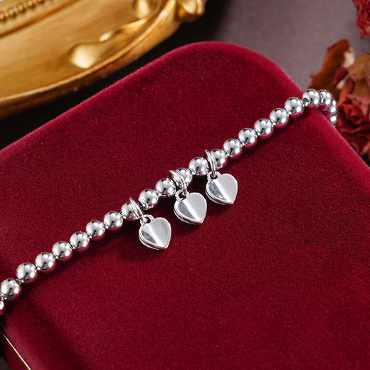 子佩集S925银【心跳节拍】手链【BC0170135】纯银爱心2503 商品图3