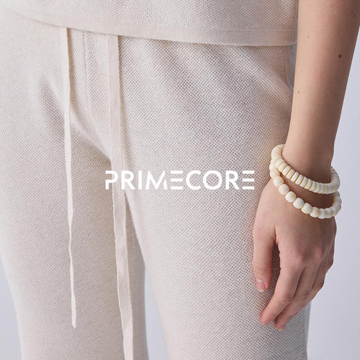 PRIMECORE 女微喇裤白色夏季薄款针织棉麻透气舒适时髦长裤 商品图2
