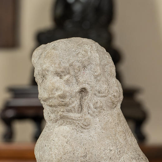 清 石雕狮子案头摆件 商品图2