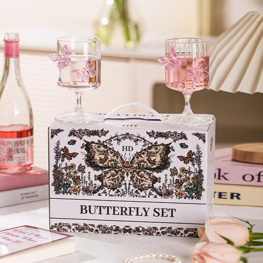 摩登主妇蝴蝶红酒杯高脚杯2025新款葡萄酒杯套装结婚新婚订婚礼物 商品图4