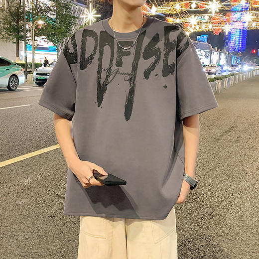 【DYY】大依优型大码圆领短袖T恤夏季加肥加大肥佬休闲宽松透气弹力男装上衣潮款 商品图2