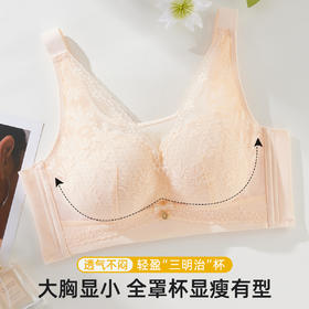 ALDOLA/雅黛俪大码文胸大胸显小夏季薄款内衣收副乳防下垂文胸罩