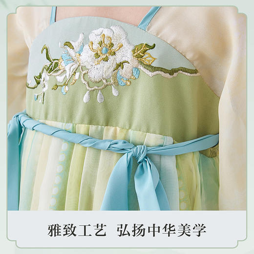 笛莎Deesha观山见女童连衣裙2025夏季女童国风小花神连衣裙 商品图6