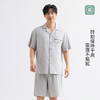 美季美优男士棉莫竖条开衫短袖套装 商品缩略图3