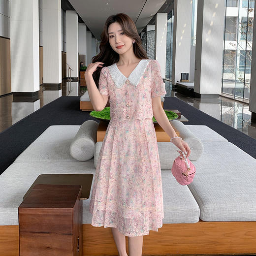 奢姿大码女装2025夏季减龄娃娃领连衣裙胖妹妹假两件拼接时尚裙子9952890358【1】 商品图2