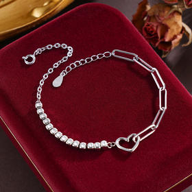 子佩集S925银【动情】手链【BC0080138】纯银爱心2503