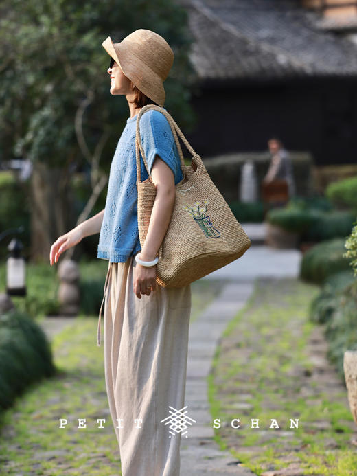 PETIT SCHAN小闪 BAG#008 summer in Southern France 南法之夏 拉菲草法式纯手工编织包 商品图5