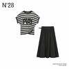 N°28 2025夏季套装条纹短袖T恤上衣显瘦半身裙遮肉裙子套装885241Z121 商品缩略图2